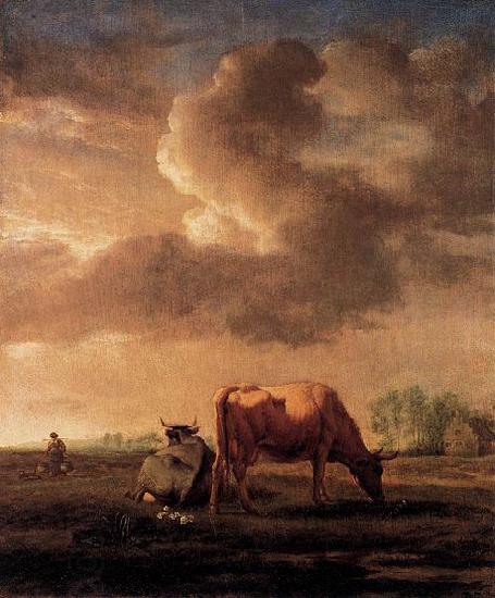 Adriaen van de Velde Cows on a Meadow oil painting picture